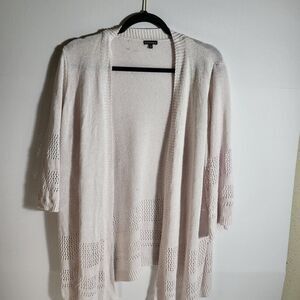 Hannah Cream Knit Cardigan 3/4 Sleeve Size L | Boho